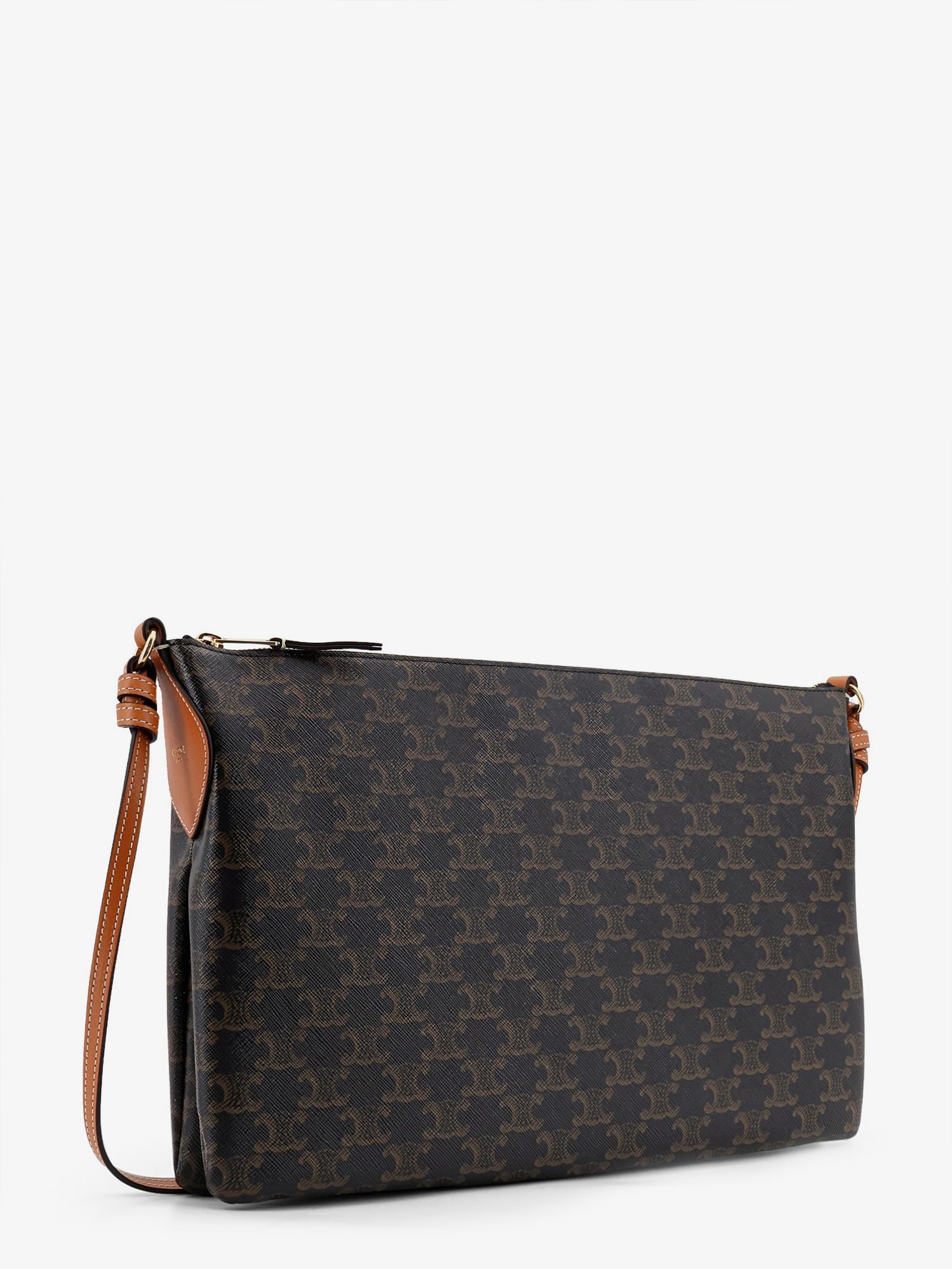 Celine Women Duo Triomphe Canvas Shoulder Bag