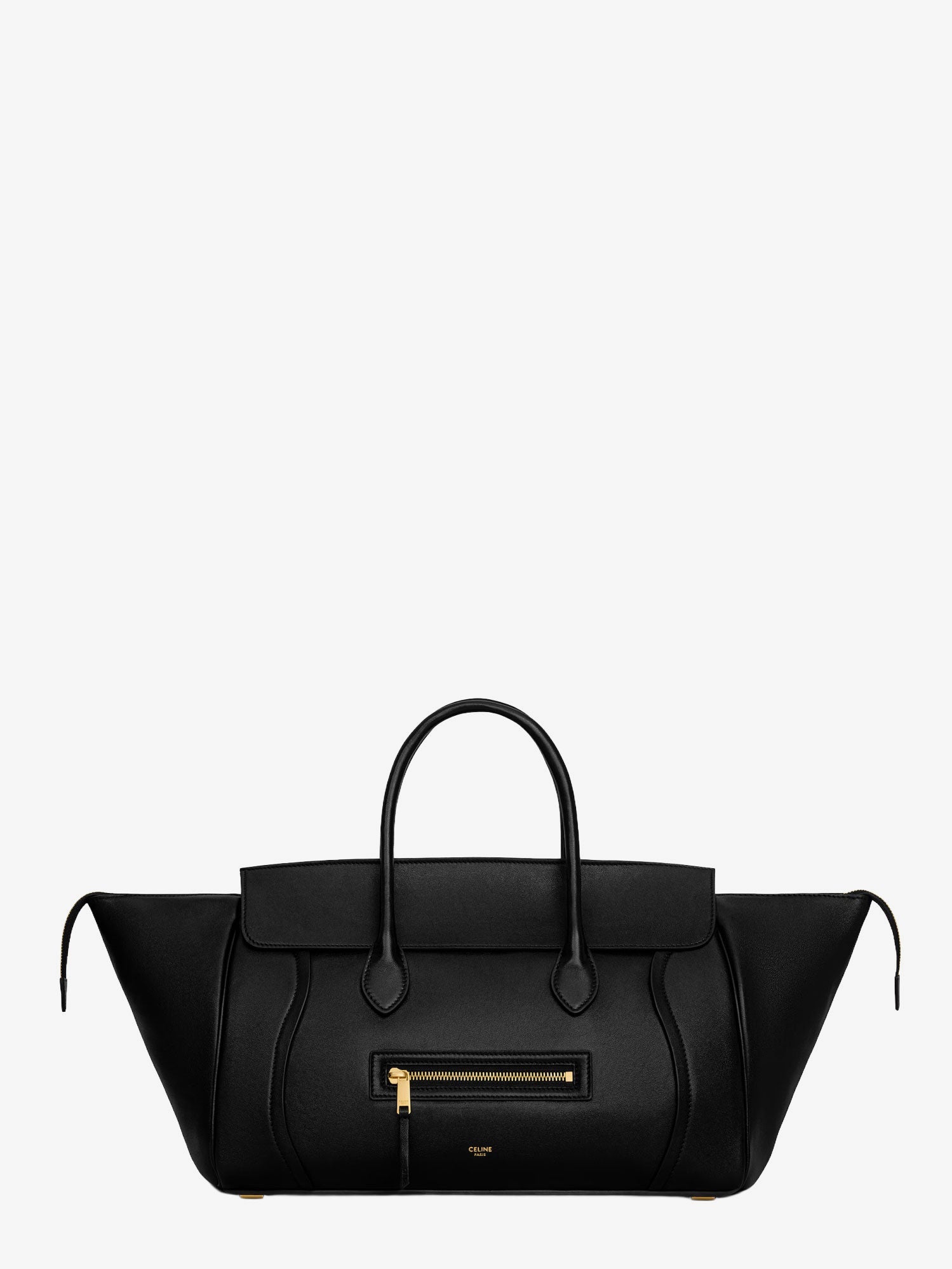 CELINE Celine Women Luggage Leather Handbag With Logo Lettering On The Front
