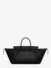 CELINE Celine Women Luggage Leather Handbag With Logo Lettering On The Front