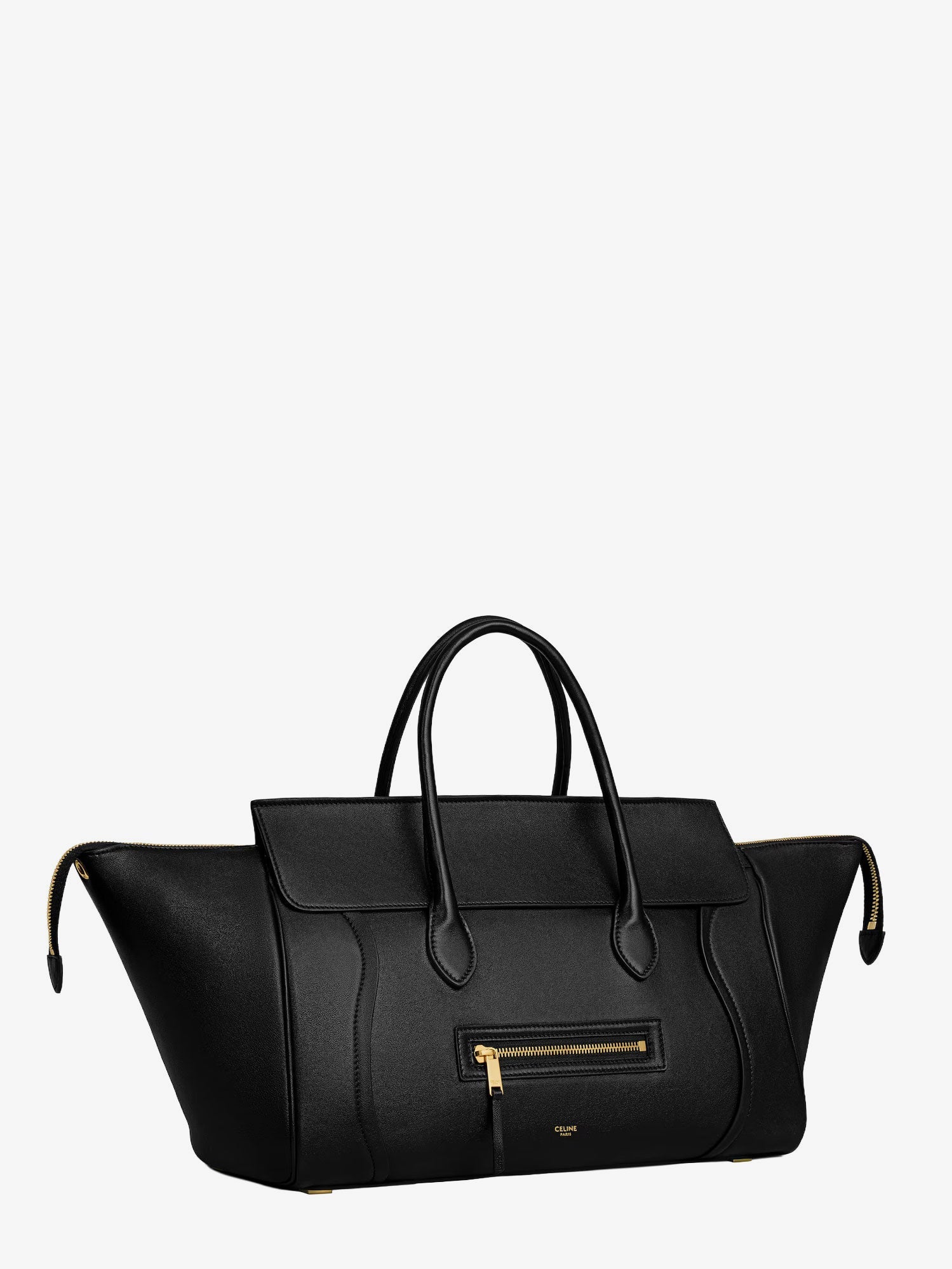 CELINE Celine Women Luggage Leather Handbag With Logo Lettering On The Front