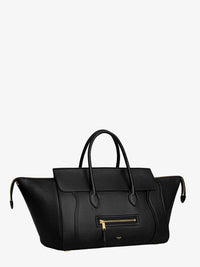 CELINE Celine Women Luggage Leather Handbag With Logo Lettering On The Front