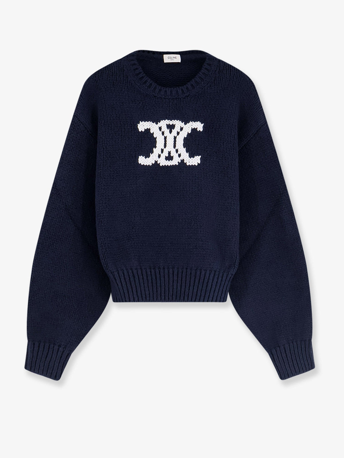 Celine Women Triomphe Cotton Blend Sweater