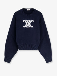 Celine Women Triomphe Cotton Blend Sweater