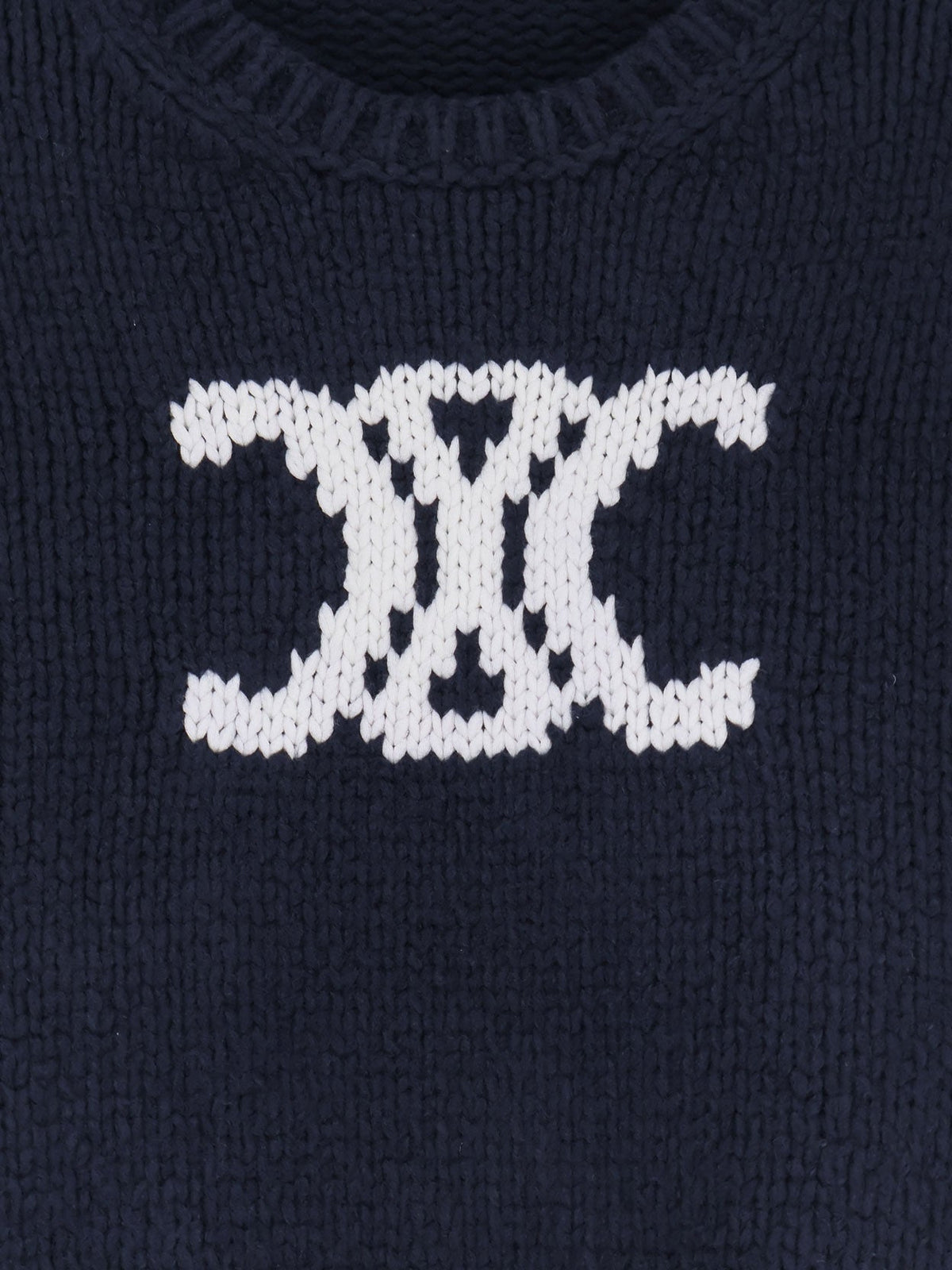 Celine Women Triomphe Cotton Blend Sweater