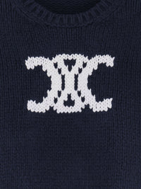 Celine Women Triomphe Cotton Blend Sweater