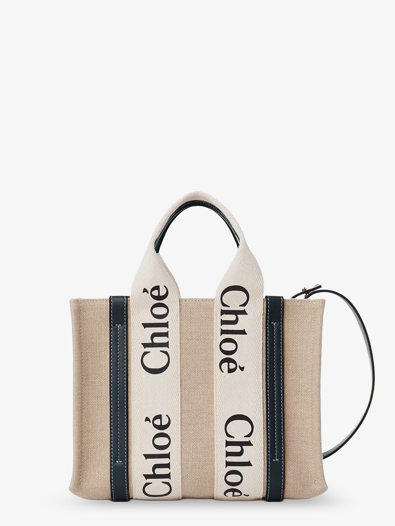 CHLOE' Chloe' Women Woody Linen Canvas And Leather Crossbody Bag