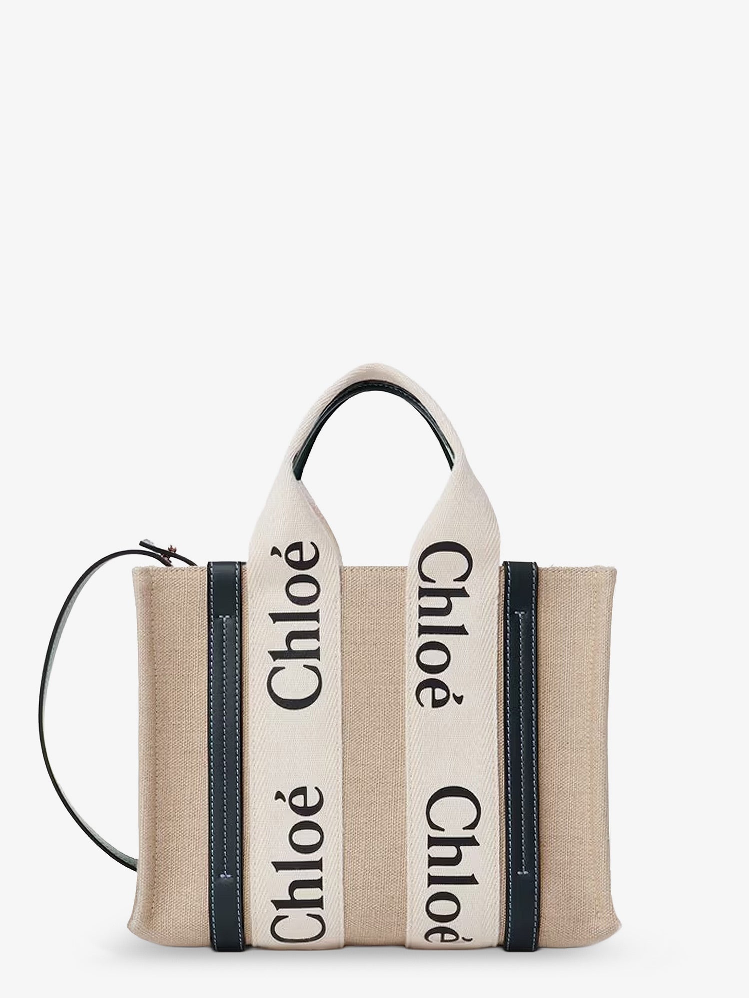CHLOE' Chloe' Women Woody Linen Canvas And Leather Crossbody Bag