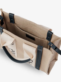 CHLOE' Chloe' Women Woody Linen Canvas And Leather Crossbody Bag