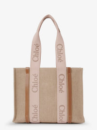 CHLOE' Chloe' Women Woody Linen Shoulder Bag With Front Embroidered Logo