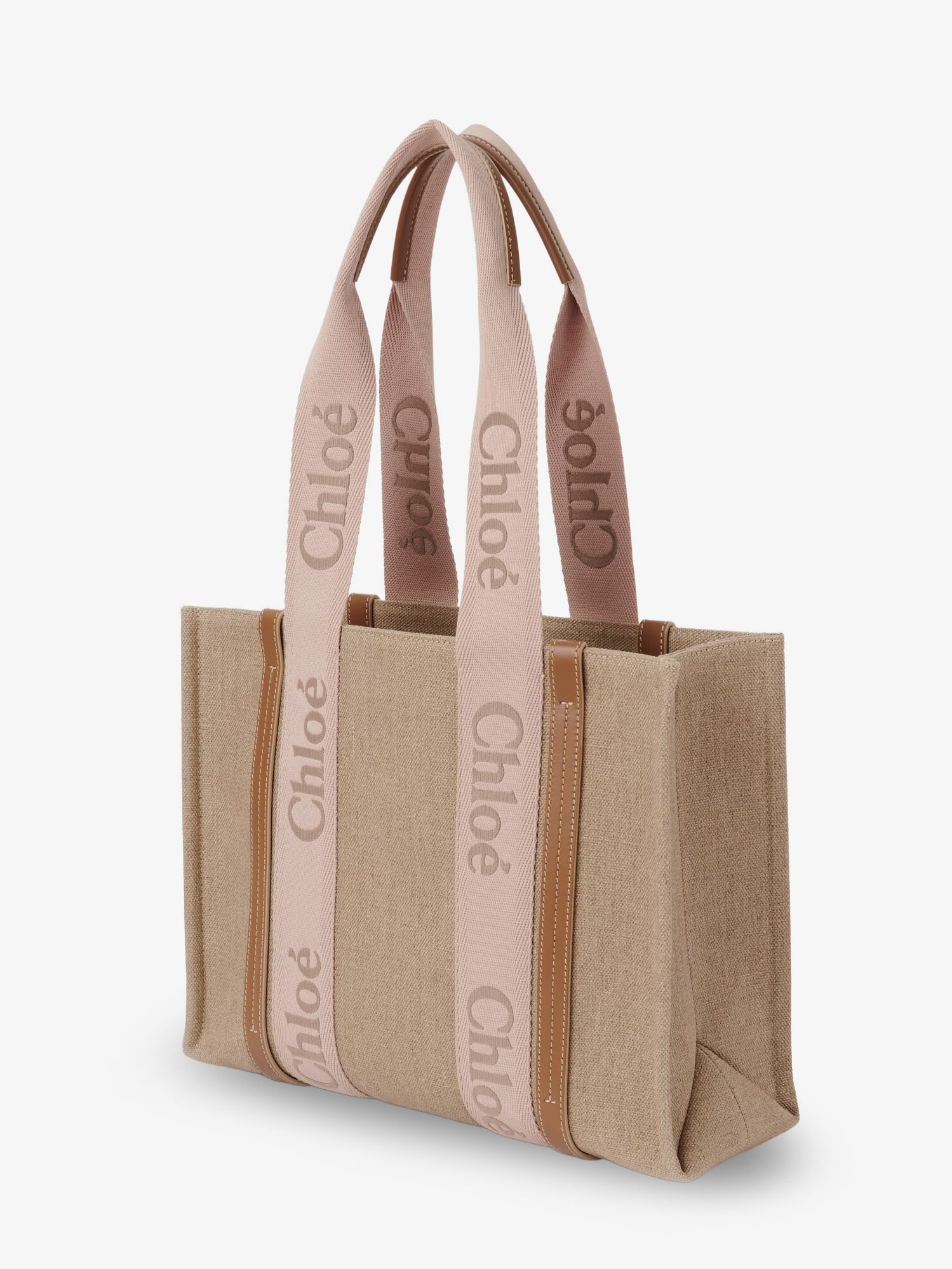 CHLOE' Chloe' Women Woody Linen Shoulder Bag With Front Embroidered Logo