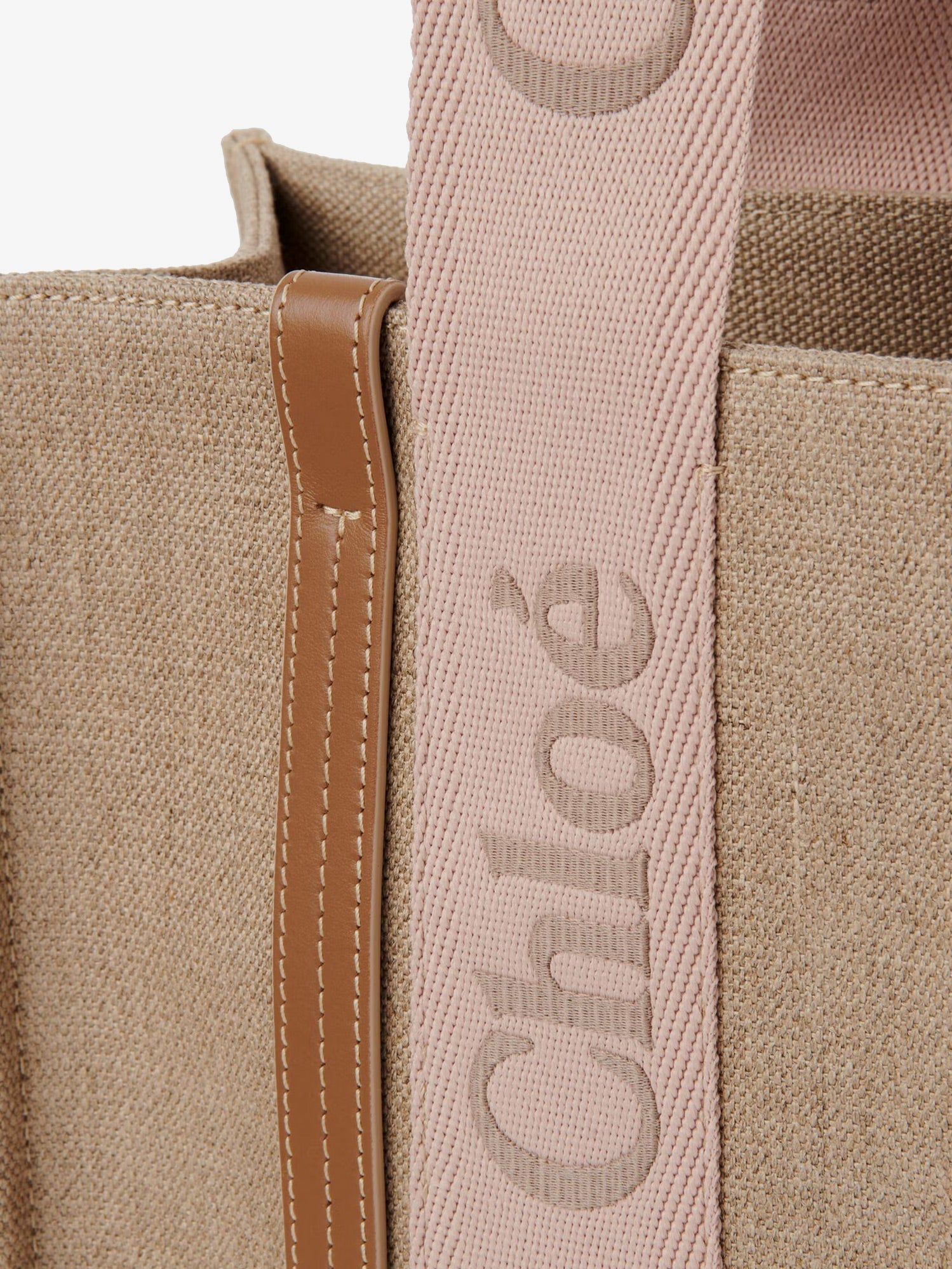 CHLOE' Chloe' Women Woody Linen Shoulder Bag With Front Embroidered Logo
