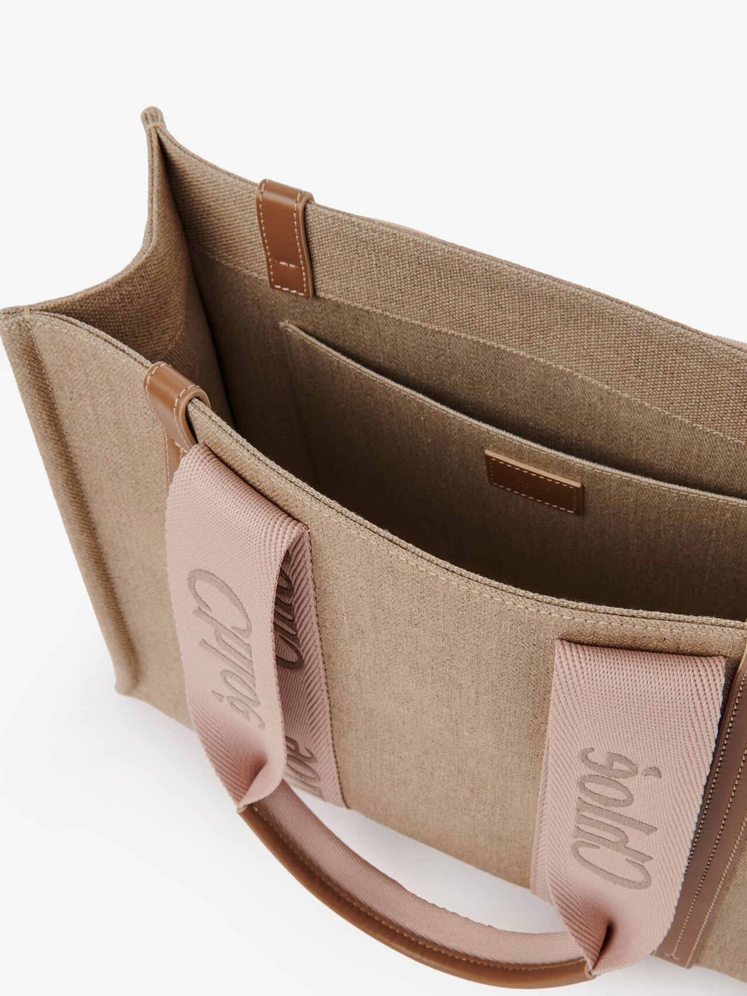 CHLOE' Chloe' Women Woody Linen Shoulder Bag With Front Embroidered Logo