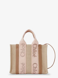 Chloe' Women Woody Linen Canvas And Leather Crossbody Bag