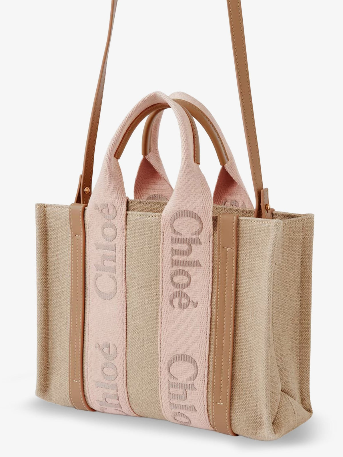 Chloe' Women Woody Linen Canvas And Leather Crossbody Bag