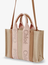 Chloe' Women Woody Linen Canvas And Leather Crossbody Bag
