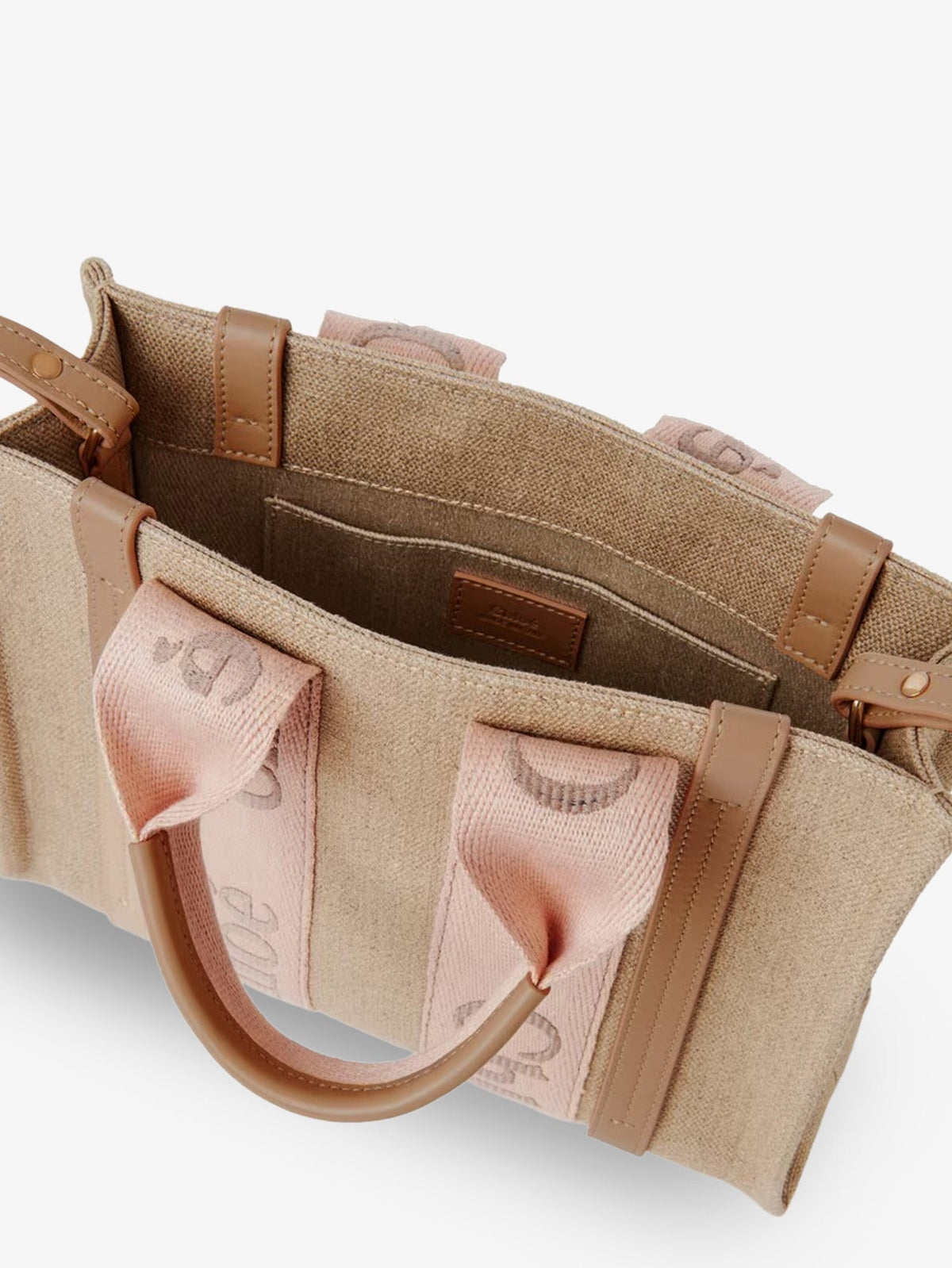 Chloe' Women Woody Linen Canvas And Leather Crossbody Bag
