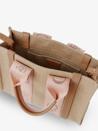 Chloe' Women Woody Linen Canvas And Leather Crossbody Bag