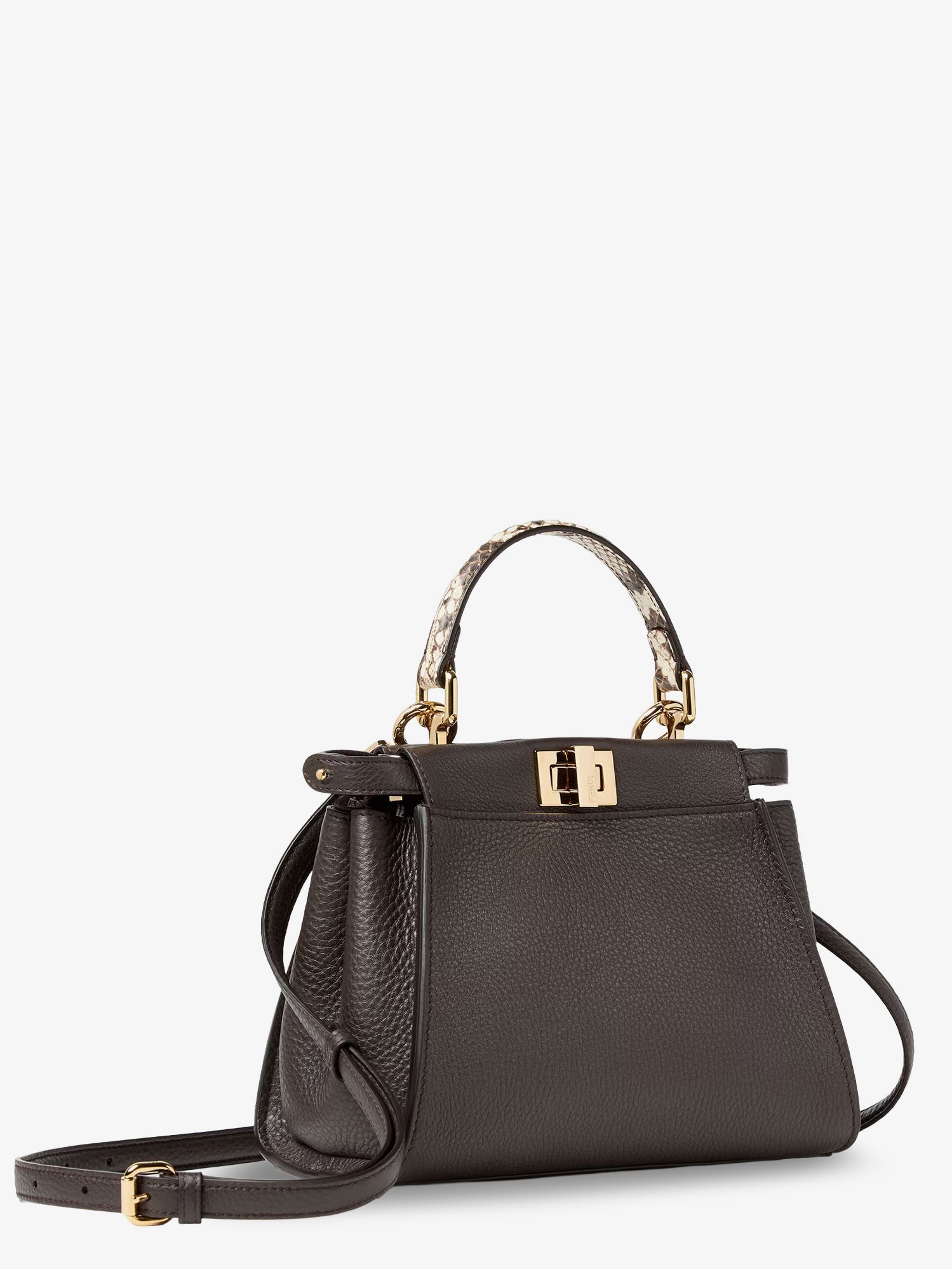 FENDI Fendi Women Peekaboo Mini Hammered Leather Handbag