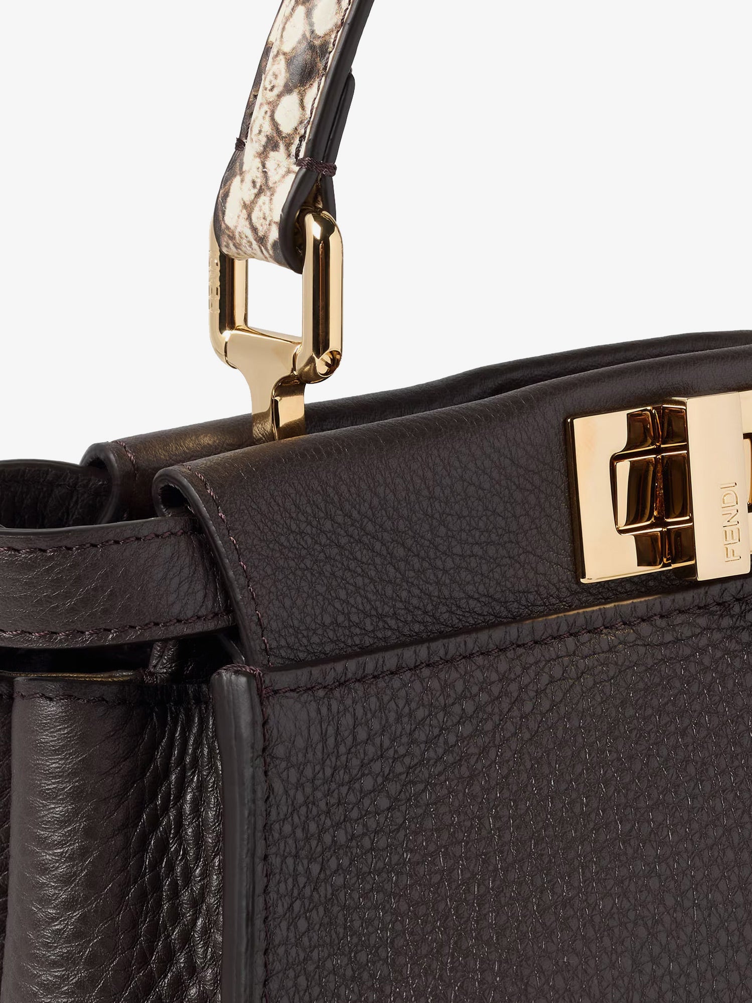 FENDI Fendi Women Peekaboo Mini Hammered Leather Handbag