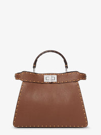Fendi Women Peekaboo Iseeu Small Leather Shoulder Bag With Selleria Macro Stitching