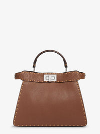 Fendi Women Peekaboo Iseeu Small Leather Shoulder Bag With Selleria Macro Stitching