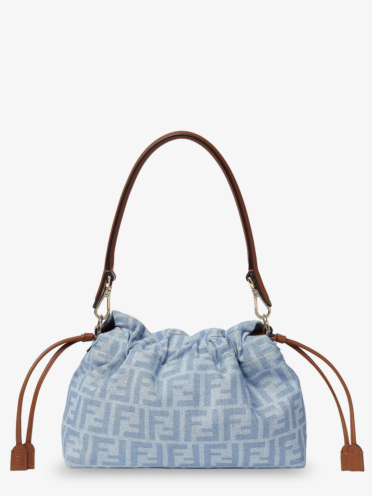 Fendi Women Mamma Baguette Light Denim Crossbody Bag