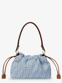 Fendi Women Mamma Baguette Light Denim Crossbody Bag