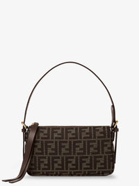 FENDI Fendi Women Zip Top Small Ff Zucca Fabric Shoulder Bag