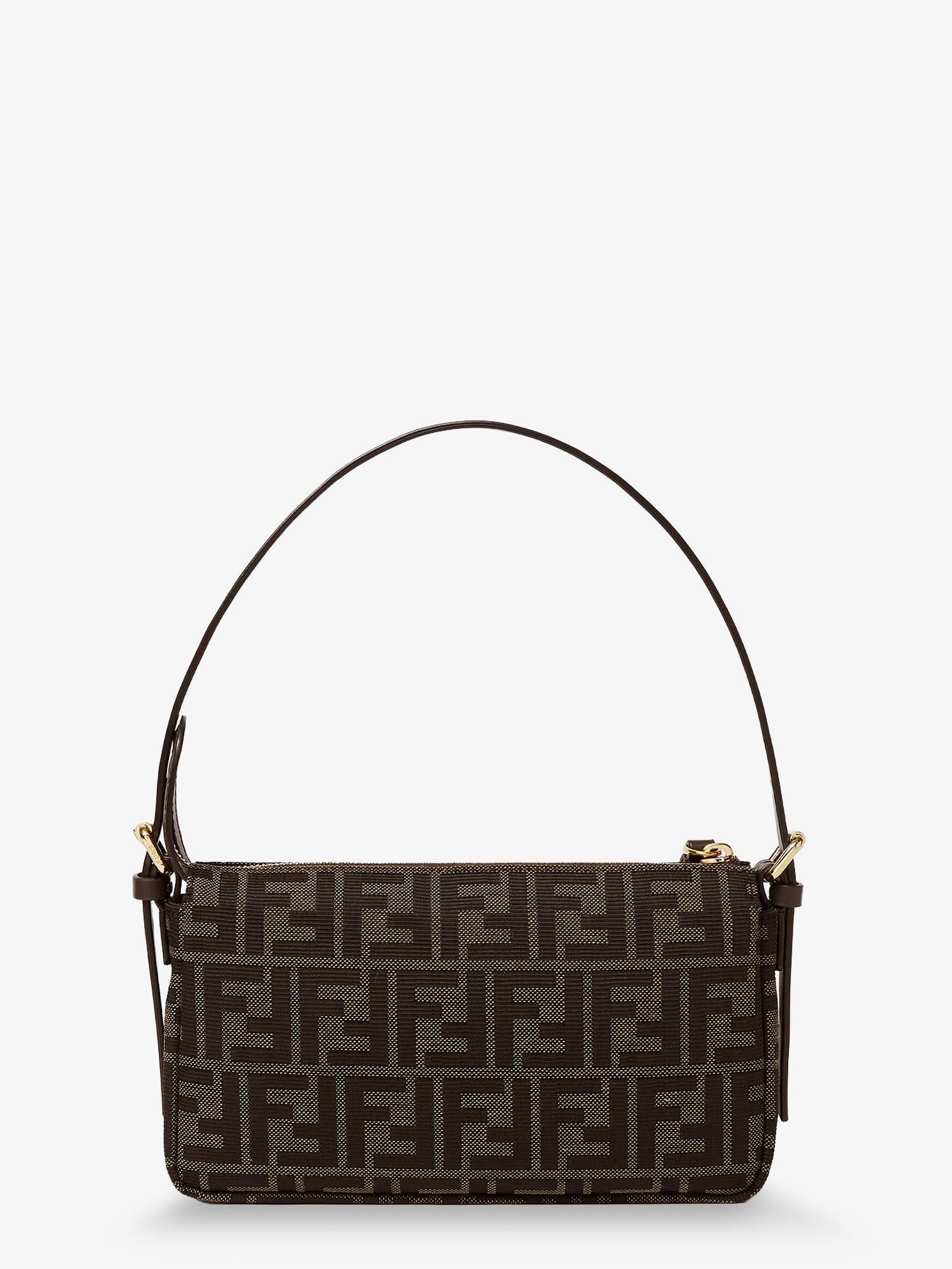 FENDI Fendi Women Zip Top Small Ff Zucca Fabric Shoulder Bag