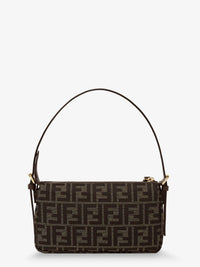 FENDI Fendi Women Zip Top Small Ff Zucca Fabric Shoulder Bag
