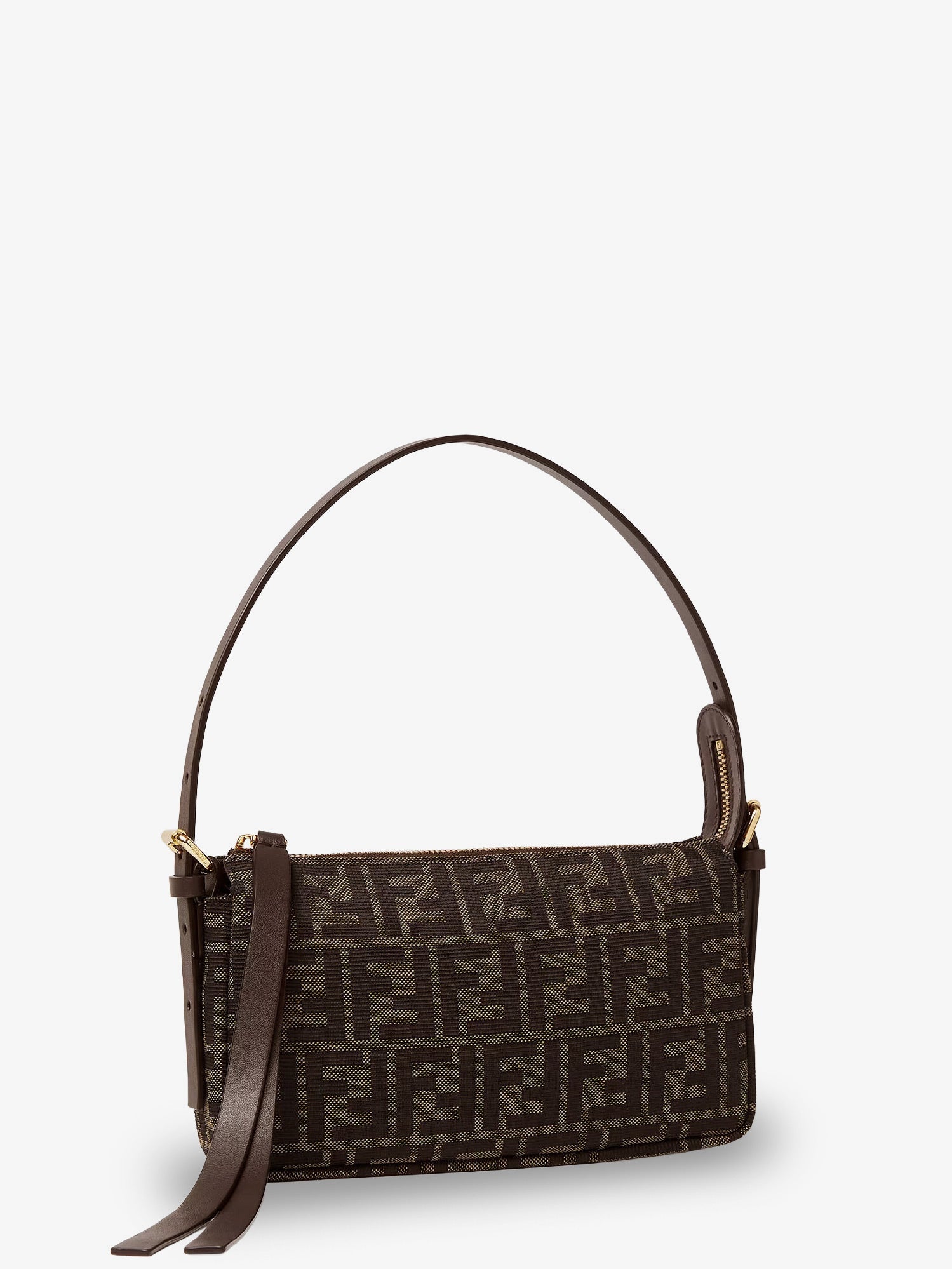 FENDI Fendi Women Zip Top Small Ff Zucca Fabric Shoulder Bag