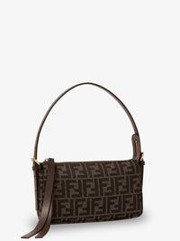 FENDI Fendi Women Zip Top Small Ff Zucca Fabric Shoulder Bag