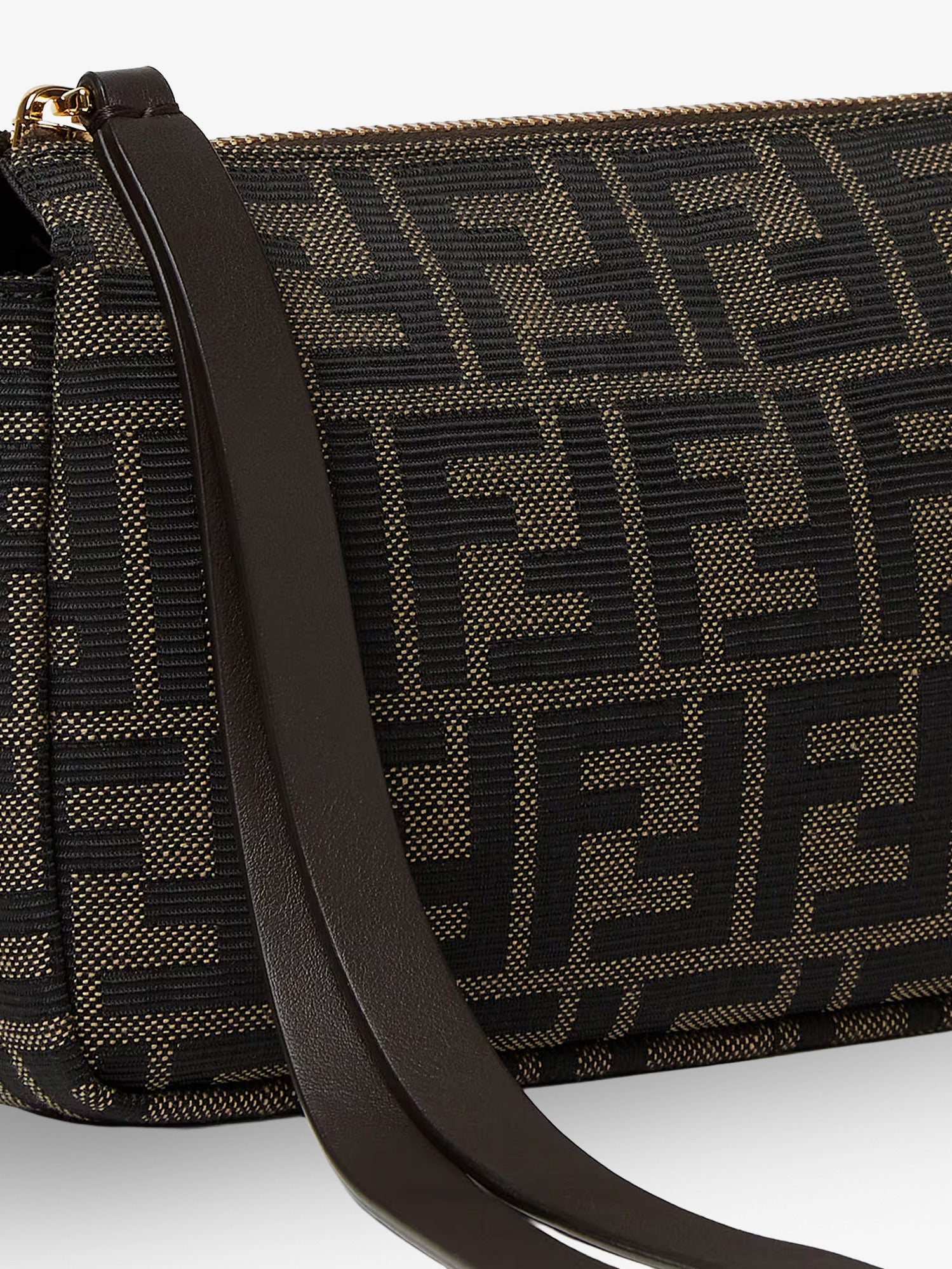 FENDI Fendi Women Zip Top Small Ff Zucca Fabric Shoulder Bag