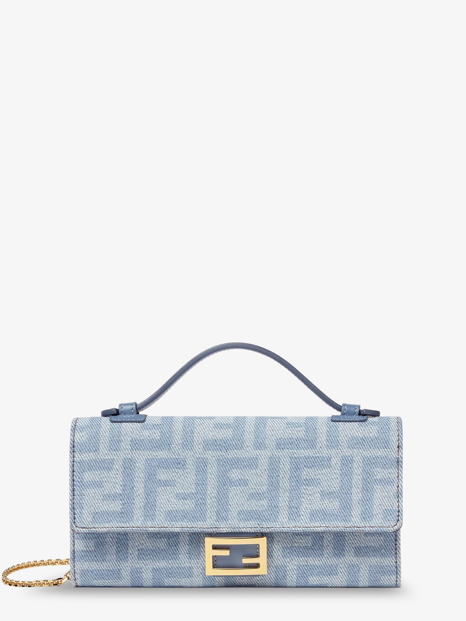 Fendi Women Baguette Continental Canvas Crossbody Bag With All-Over Ff Motif