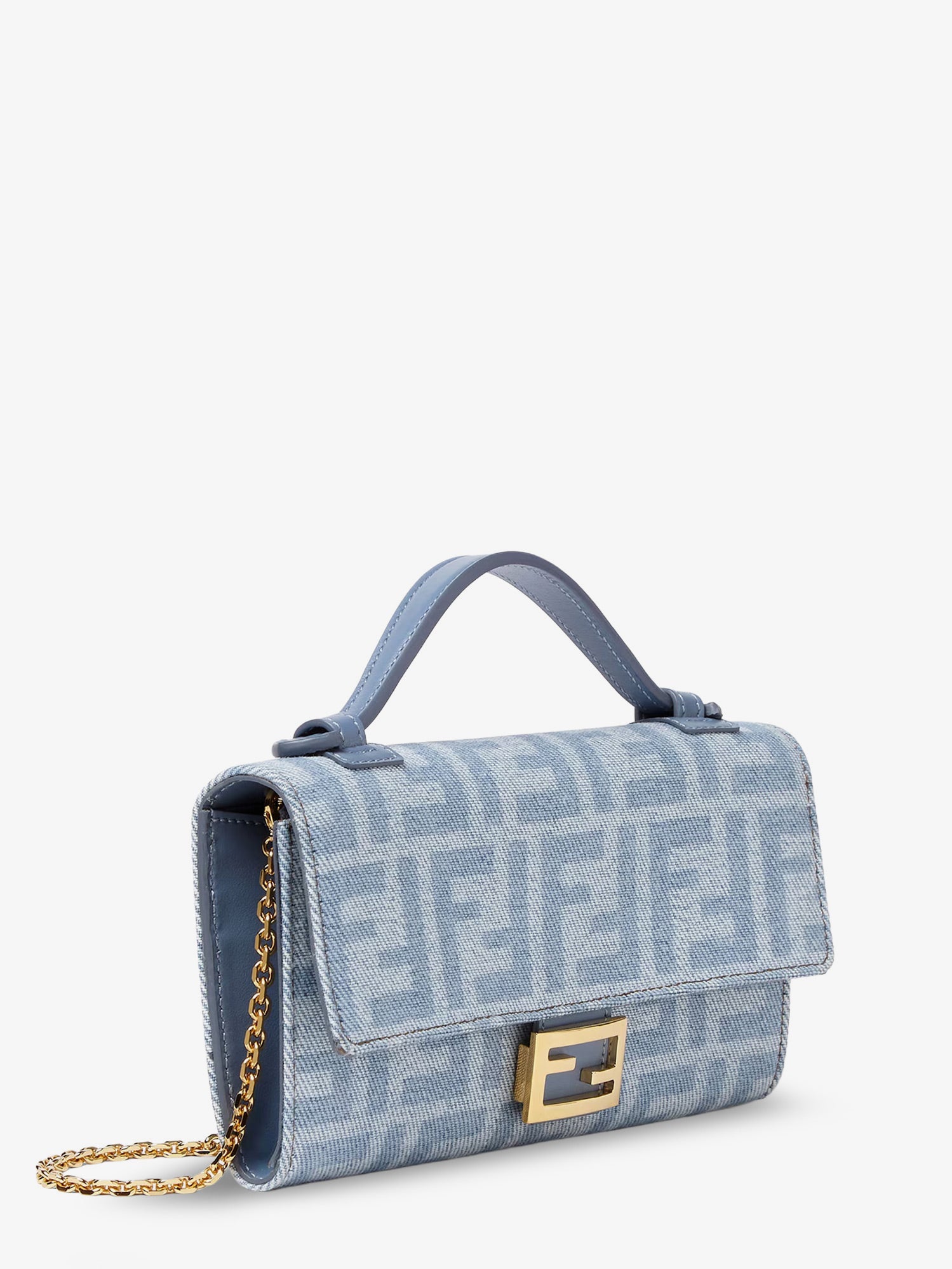 Fendi Women Baguette Continental Canvas Crossbody Bag With All-Over Ff Motif
