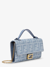 Fendi Women Baguette Continental Canvas Crossbody Bag With All-Over Ff Motif