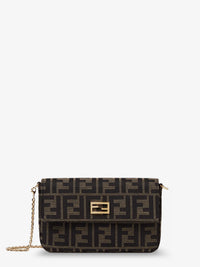 Fendi Women Wallet On Chain Tube Ff Zucca Fabric Crossbody Bag