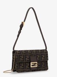 FENDI Fendi Women Wallet On Chain Tube Ff Zucca Fabric Crossbody Bag