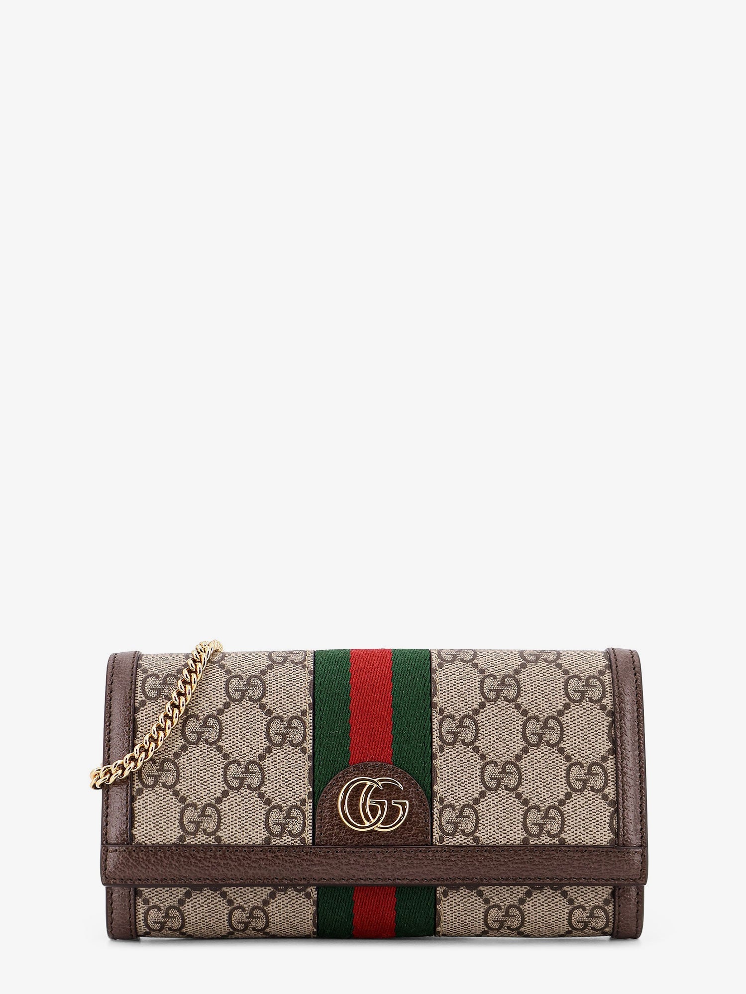 Gucci Women Ophidia Gg Supreme Fabric And Leather Crossbody Bag