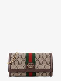 Gucci Women Ophidia Gg Supreme Fabric And Leather Crossbody Bag