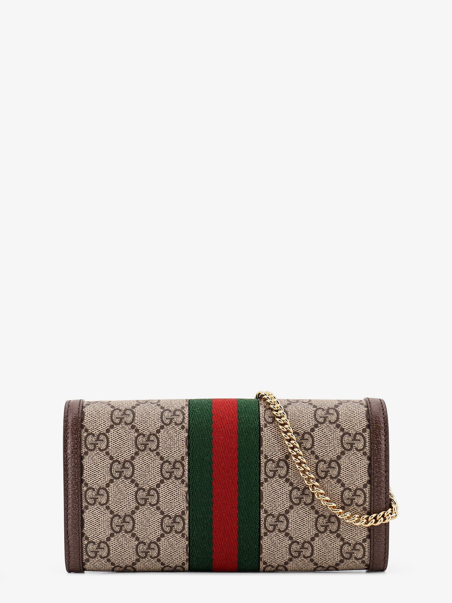 Gucci Women Ophidia Gg Supreme Fabric And Leather Crossbody Bag