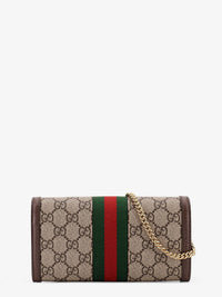 Gucci Women Ophidia Gg Supreme Fabric And Leather Crossbody Bag