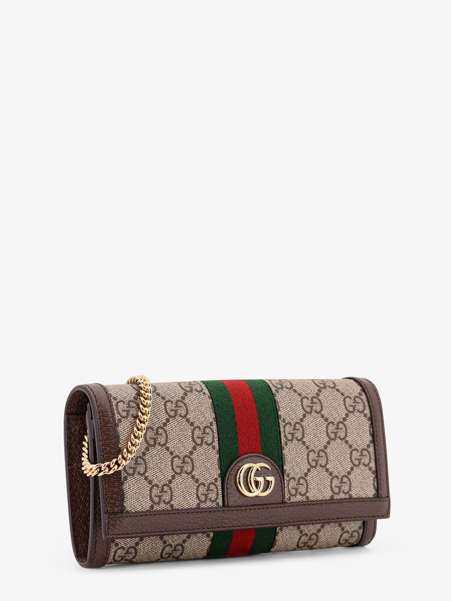 Gucci Women Ophidia Gg Supreme Fabric And Leather Crossbody Bag