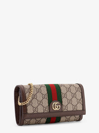 Gucci Women Ophidia Gg Supreme Fabric And Leather Crossbody Bag