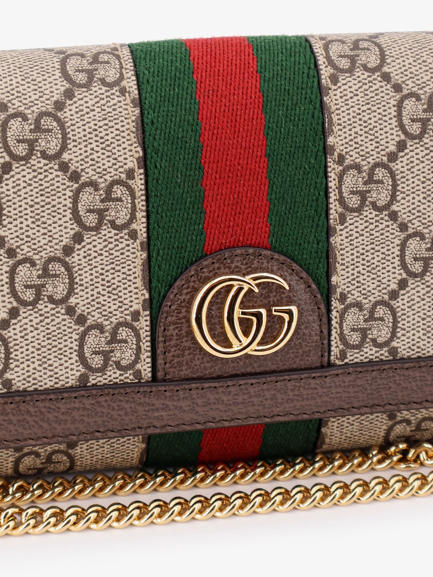Gucci Women Ophidia Gg Supreme Fabric And Leather Crossbody Bag