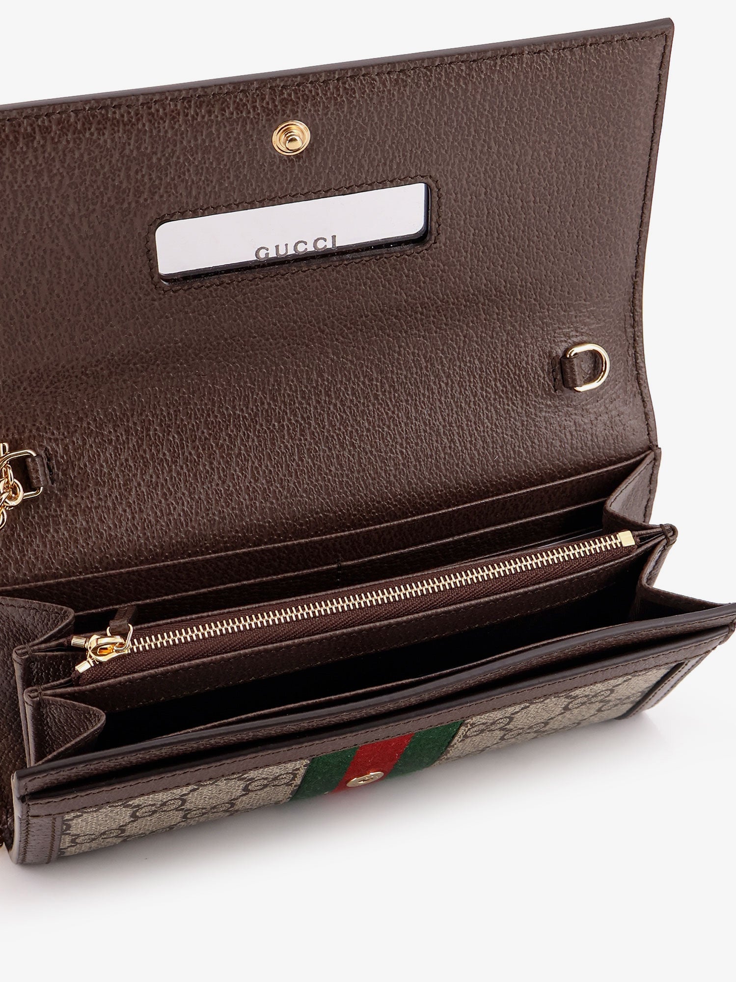 Gucci Women Ophidia Gg Supreme Fabric And Leather Crossbody Bag