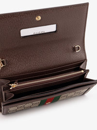 Gucci Women Ophidia Gg Supreme Fabric And Leather Crossbody Bag