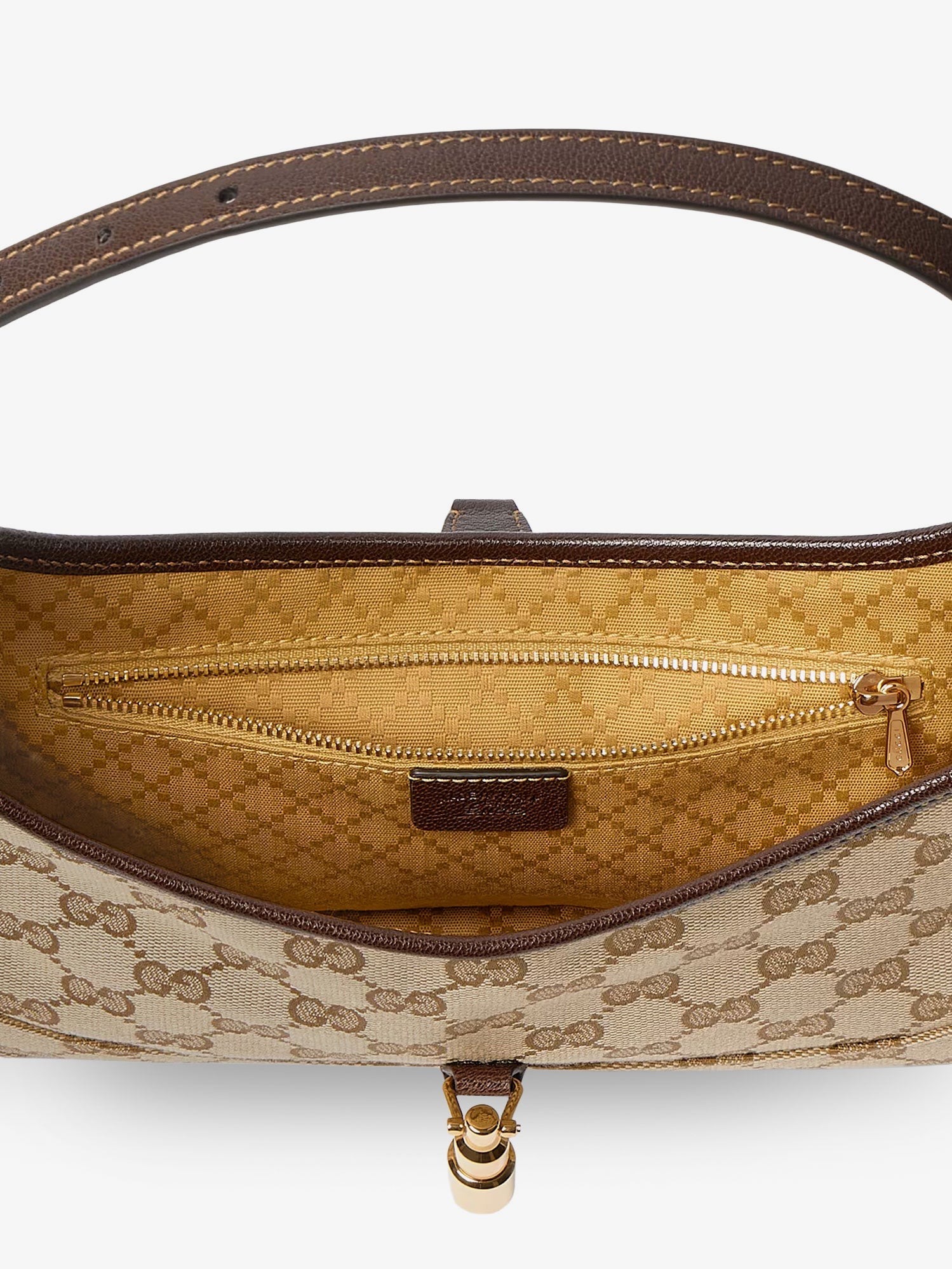 GUCCI Gucci Women Jackie Slim Gg Fabric And Leather Shoulder Bag