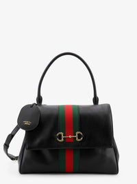 Gucci Women Paparazzo Leather Handbag With Front Web Detail