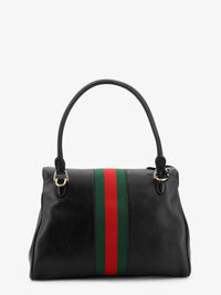 Gucci Women Paparazzo Leather Handbag With Front Web Detail
